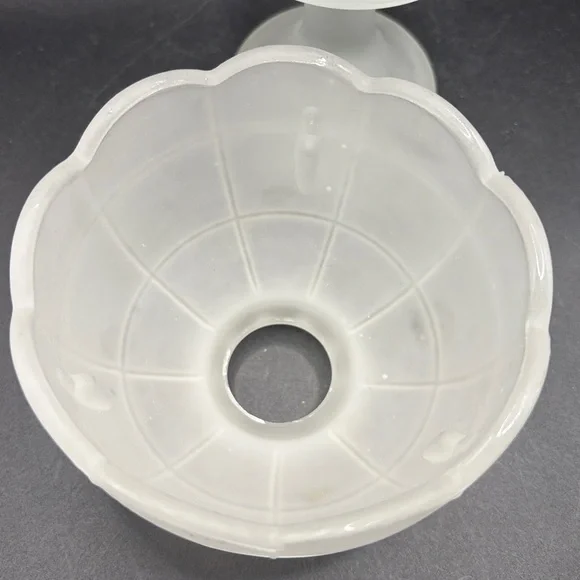 Vintage Satin Frosted Glass Pedestal Fairy Lamp Fairy Light Candle Holder Decor - Picture 4 of 10